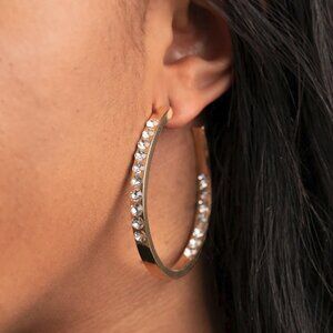 Paparazzi Jewelry Accessories - Borderline Brilliance - Gold Earrings - Vintage